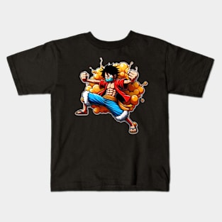 Luffy dynamic poses 3rd edition Kids T-Shirt